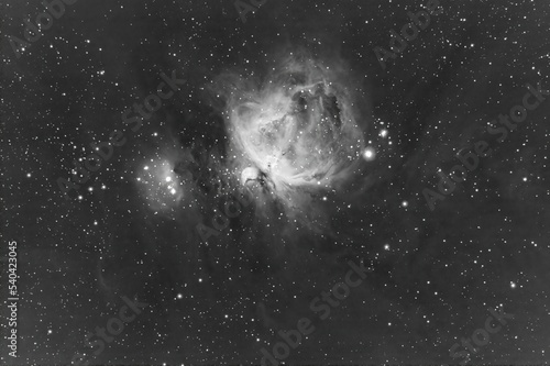 Orion nebula in black and white