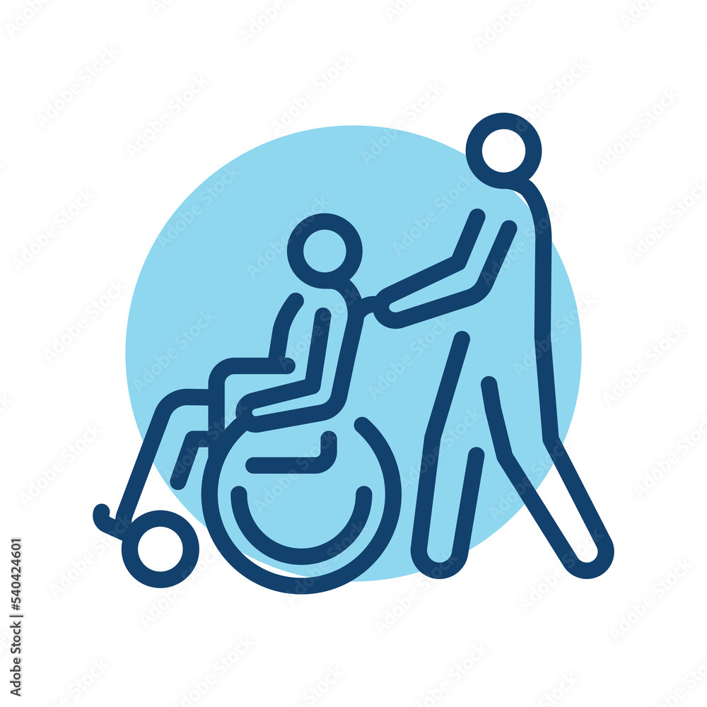 Rehabilitation sign olor line icon. Physiotherapy. Rehabilitation sign olor line icon. Physiotherapy.