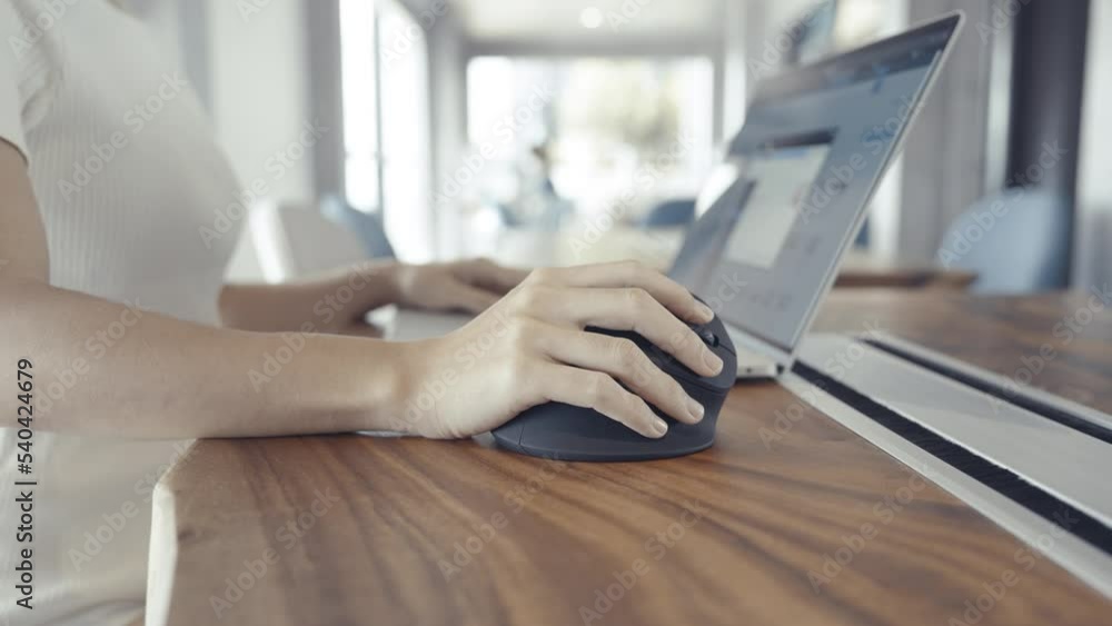 woman hand using computer ergonomic mouse, prevention wrist pain because working long time. De Quervain s tenosynovitis, Intersection Symptom, Carpal Tunnel Syndrome or Office syndrome concept woman hand using computer ergonomic mouse, prevention wrist pain because working long time. De Quervain s tenosynovitis, Intersection Symptom, Carpal Tunnel Syndrome or Office syndrome concept