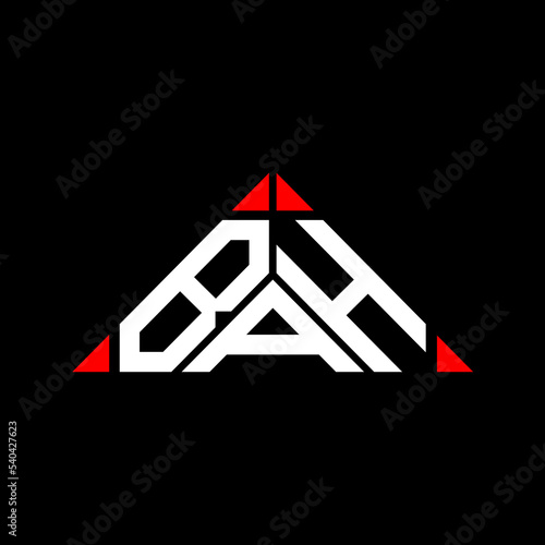 BAH letter logo creative design with vector graphic, BAH simple and modern logo in triangle shape.