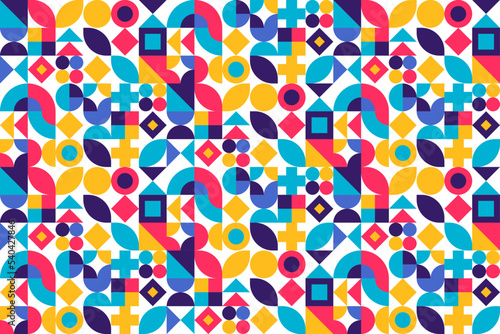 Abstract Geometric Mosaic Pattern Background Design