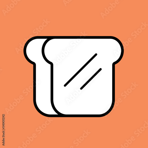 Bread Toast Sandwich icon and vector.