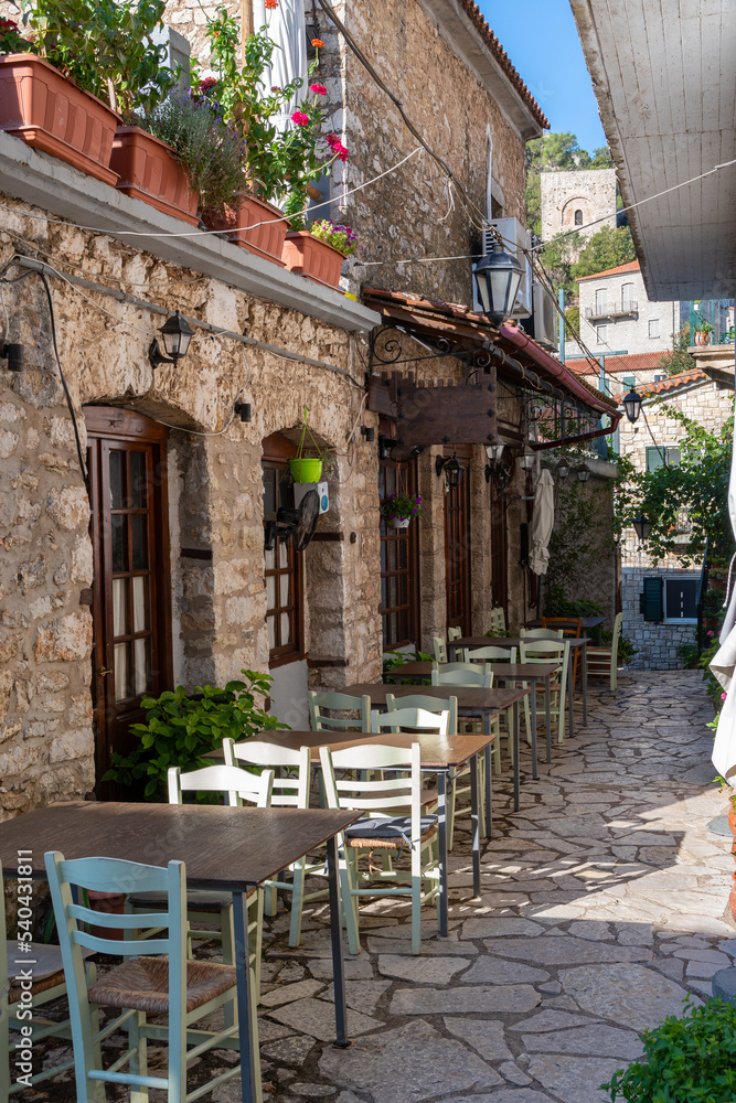 Karytaina village alley in Arcadia, Greece
