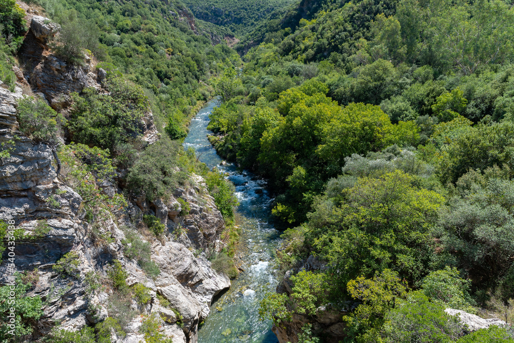 Alfeios river view from Koukos bridge, Arcadia, Greece Alfeios river view from Koukos bridge, Arcadia, Greece