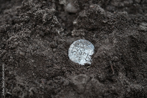 Found items (coins) using a metal detector