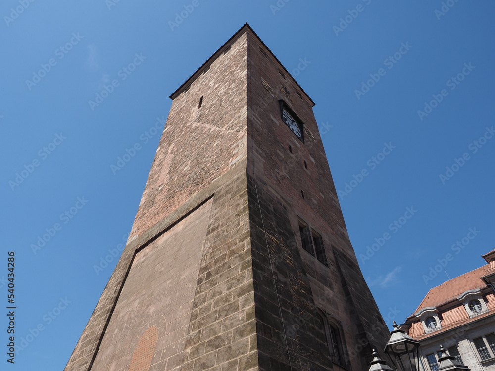 Obraz premium Weisser Turm white tower in Nuernberg