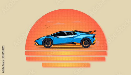 Платно Lamborghini Huracan STO vector illustration