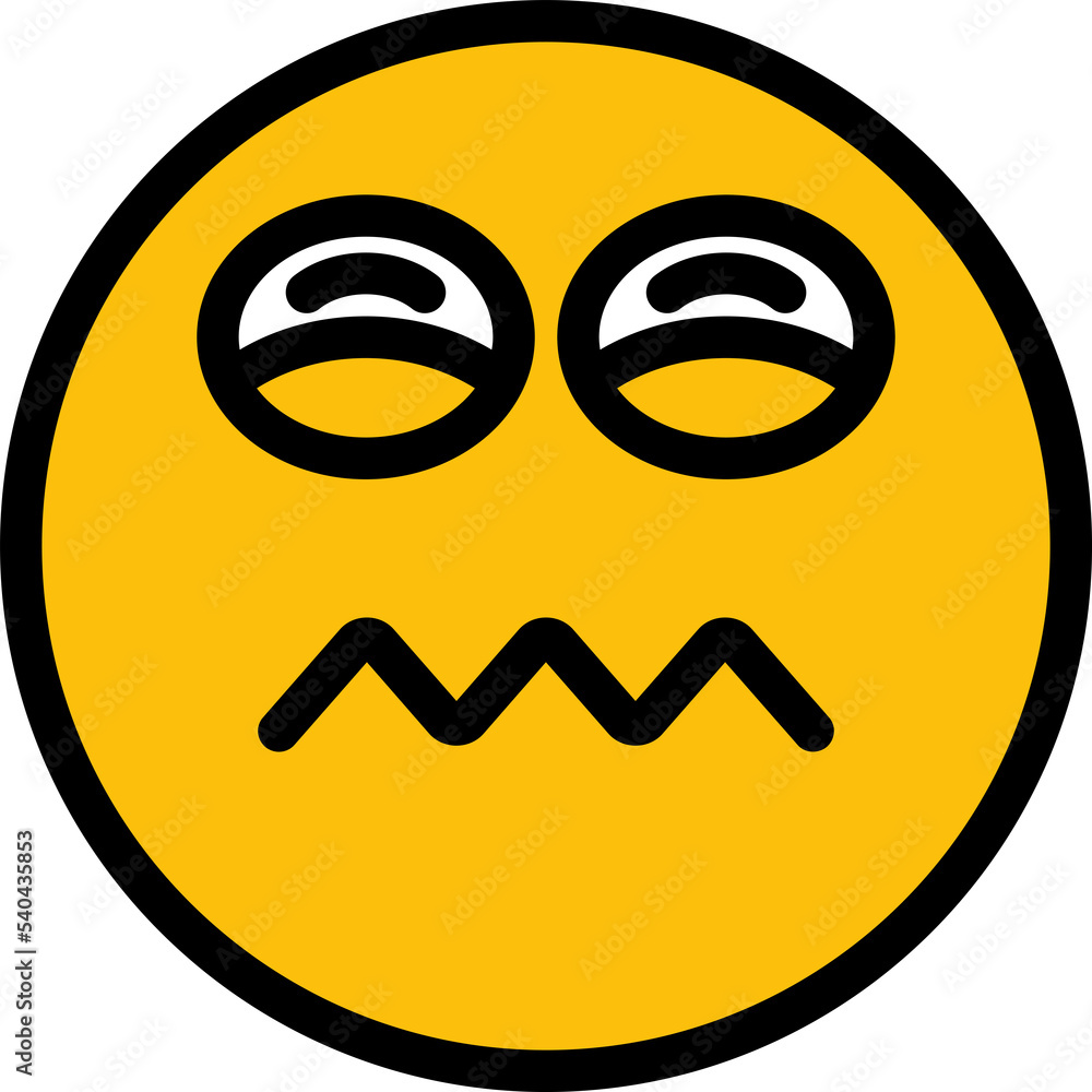 Fototapeta premium nervous face emoticon illustration