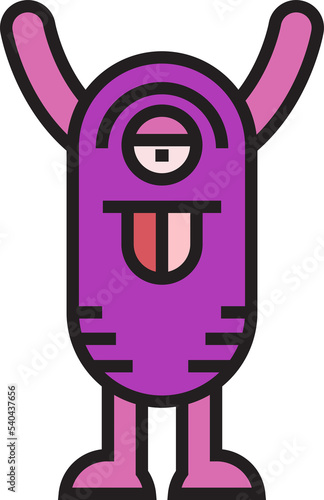 cute and funny monster cartoon character illustration