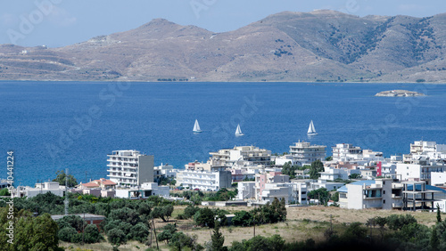 The town of Karystos. A touristic place for Summer vacation in  Evia island.Greece