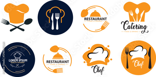Restaurant service logo set