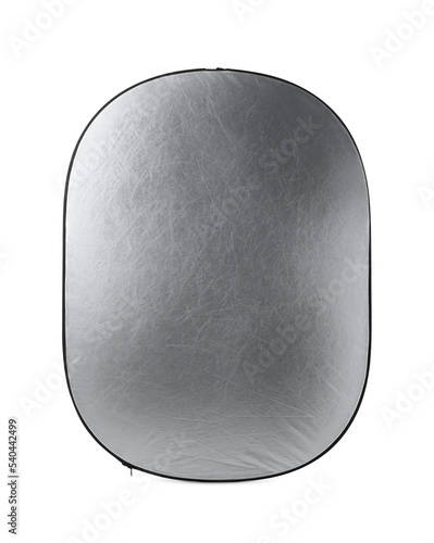 Studio reflector isolated on white. Professional photographer's equipment photo