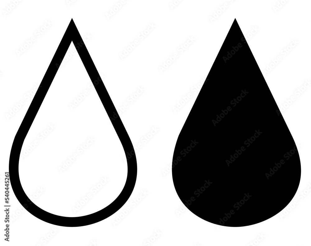 Water Drop Icon Set. Vector Raindrop Silhouette Stock Vector - Illustration  of shape, spatter: 99506726