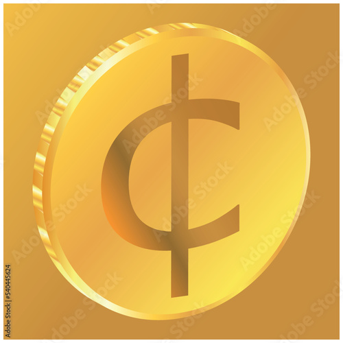 3D money cent coin icon, illustration vector. suitable for many purposes.