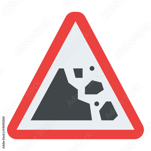 falling rocks traffic sign