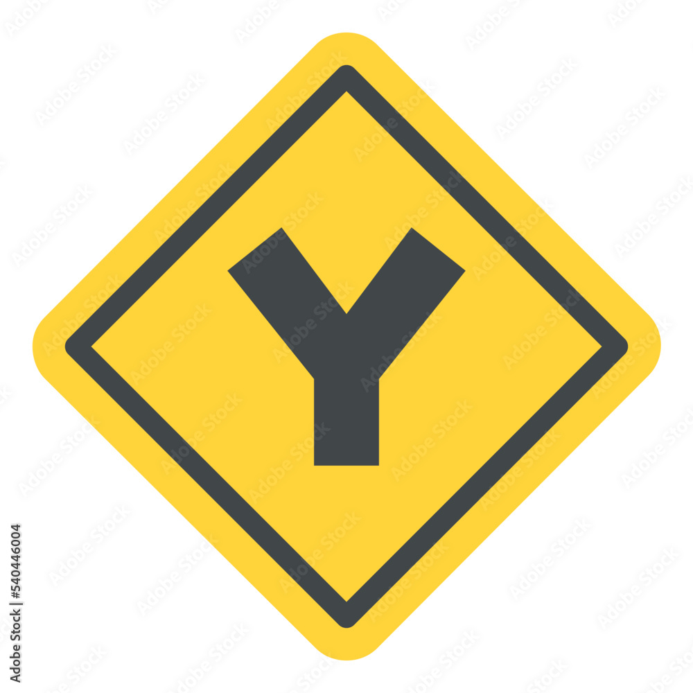y junction traffic sign