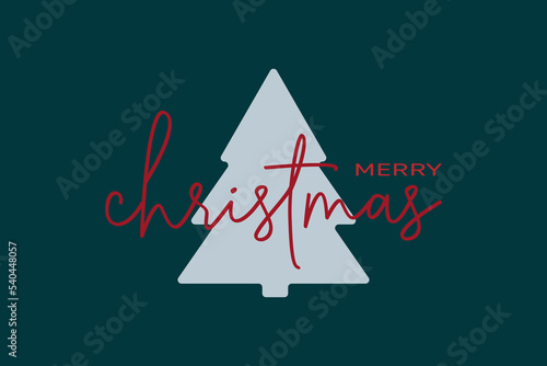 Obraz na płótnie Happy New Year. Merry Christmas lettering. Abstract pine tree vector illustration. Holiday design for greeting card, invitation, calendar, etc. vector stock illustration w salonie