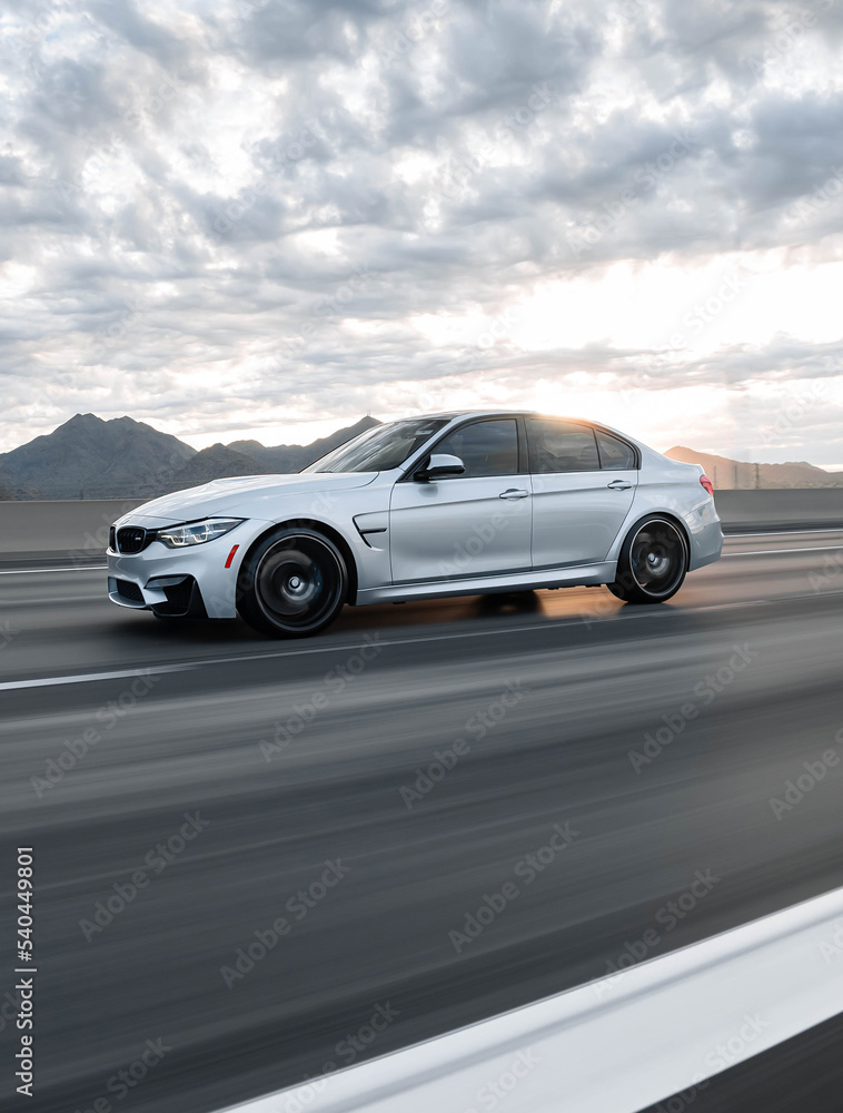 Los-Angeles, USA - August 2022: BMW M3 F80 in the motion. Stock Photo ...