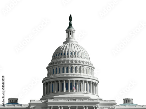 Stampa su tela United States Capitol dome isolated cut out.