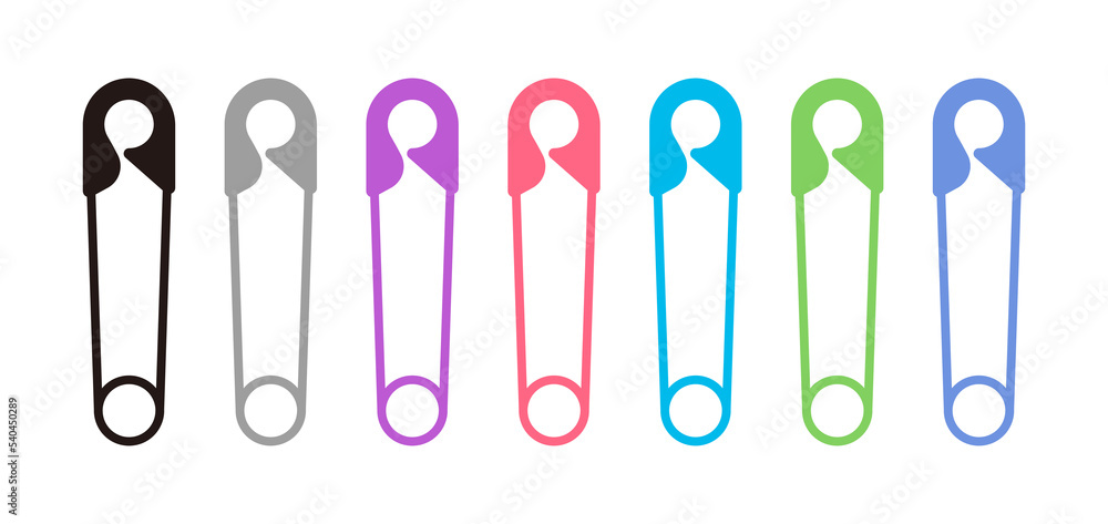 A set of colorful clothespin illustration icons used for mending clothes. fashion tool.