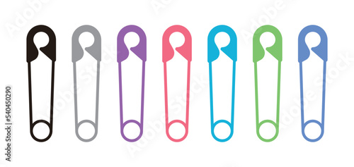 A set of colorful clothespin illustration icons used for mending clothes. fashion tool.