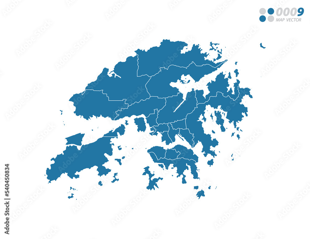 Vector blue of map Hong Kong. Vector blue of map Hong Kong.