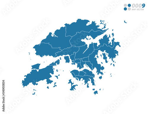 Vector blue of map Hong Kong.