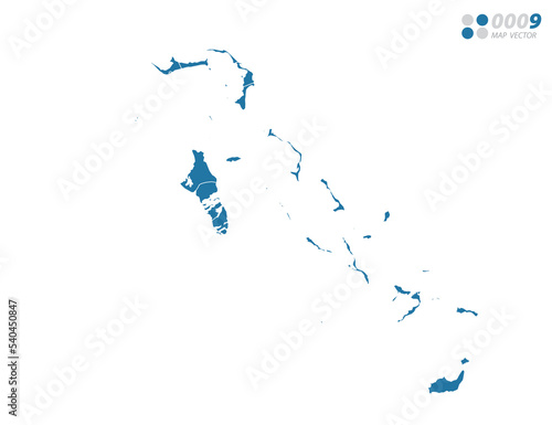 Vector blue of map The Bahamas.