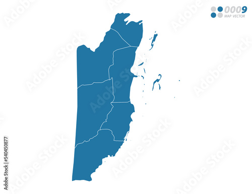 Vector blue of map Belize.