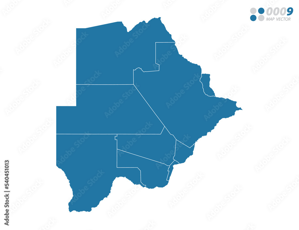 Obraz premium Vector blue of map Botswana.