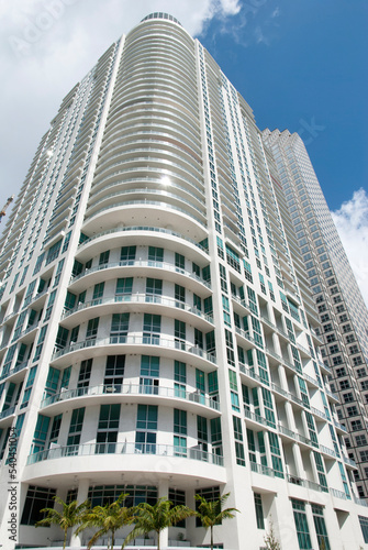 Miami Downtown White Color Residential Building