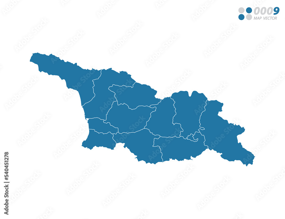 Vector blue of map Georgia.