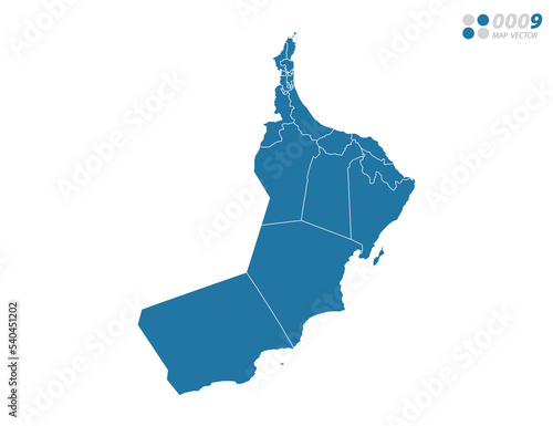 Vector blue of map Oman.