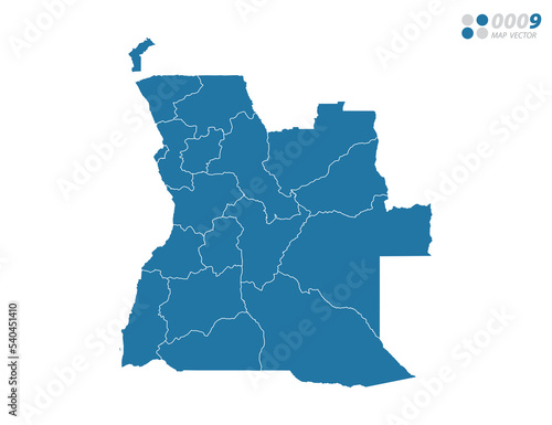 Vector blue of map Angola.