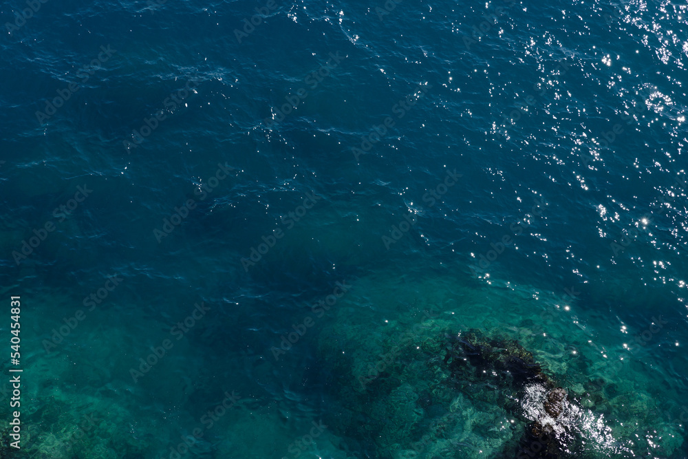 Fototapeta premium deep turquoise sea water. top view. High quality photo