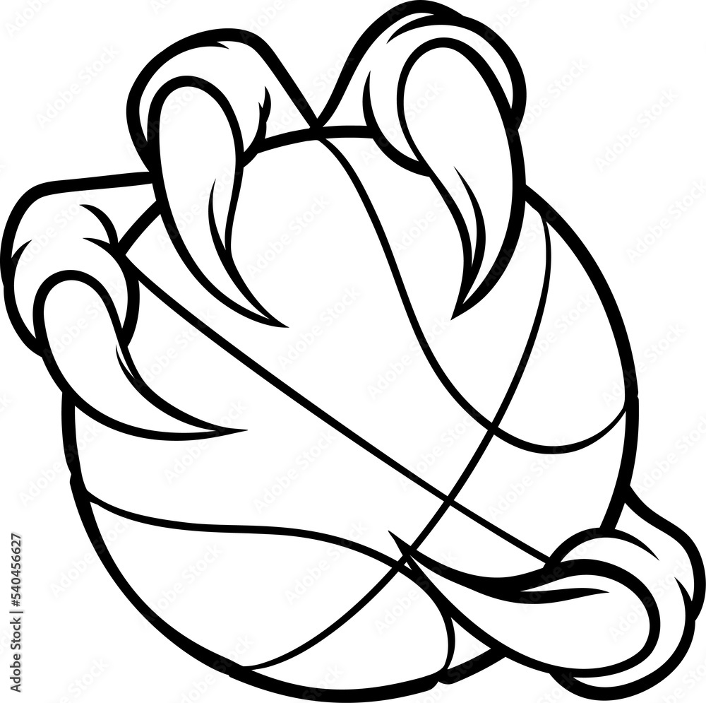 Eagle Bird Monster Claw Holding Basketball Ball Eagle Bird Monster Claw Holding Basketball Ball
