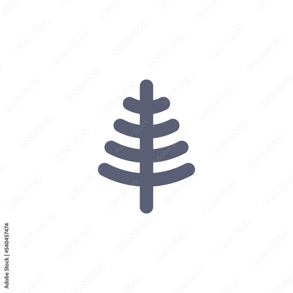 Merry Christmas and New Year flat winter abstract fir tree icon. Vector illustration isolated on white background. Minimal noel invitation design Merry Christmas and New Year flat winter abstract fir tree icon. Vector illustration isolated on white background. Minimal noel invitation design