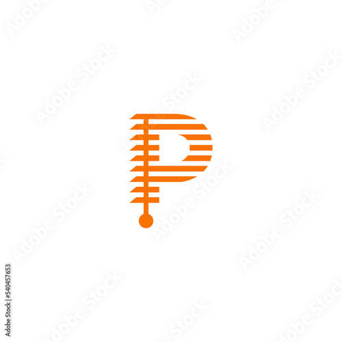 Blinds, Blinds P Letter, P letter Blinds Logo Template vector symbol	
