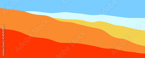 Colorful flat landscape 
design background vector. Minimal wallpaper.