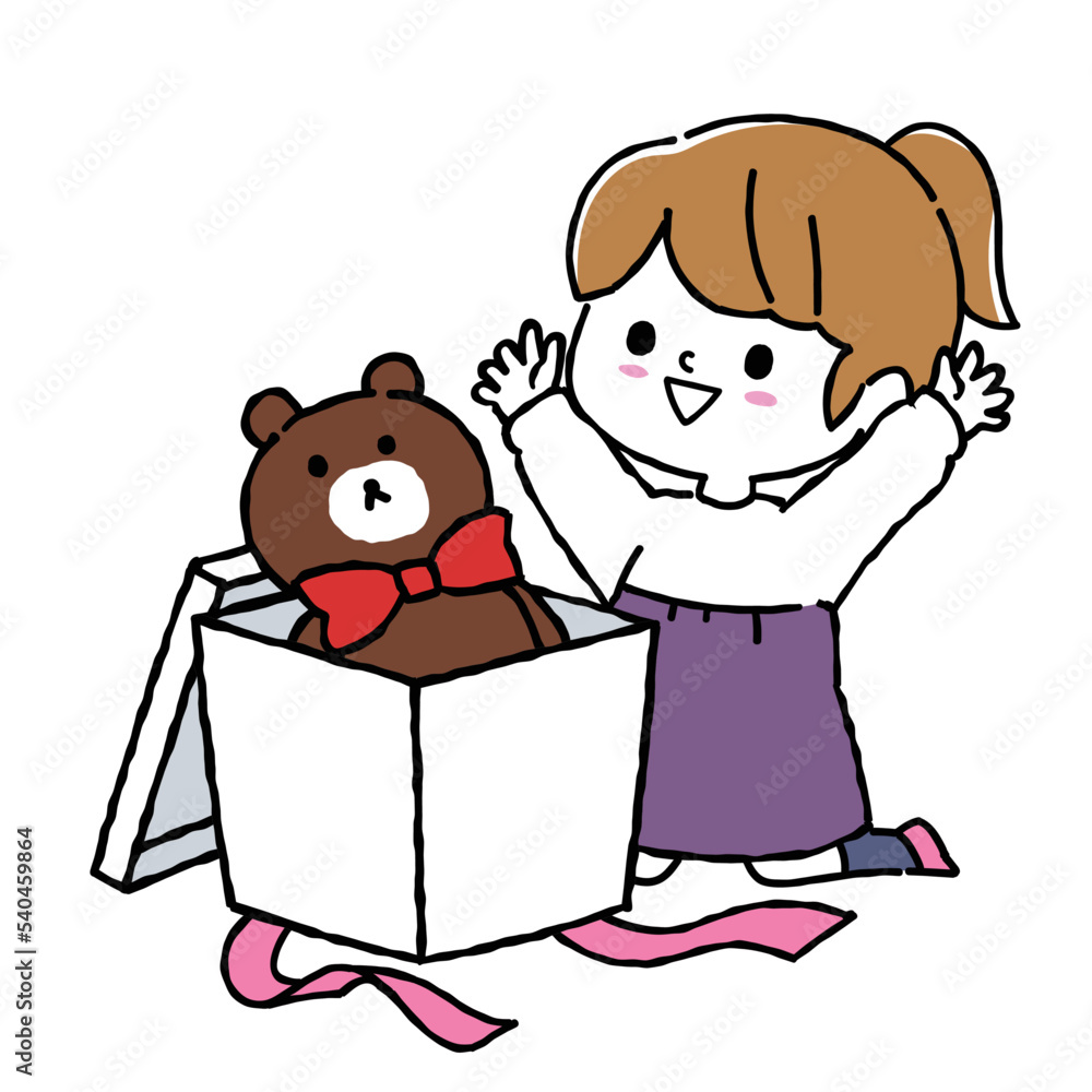 プレゼントを開封する子供