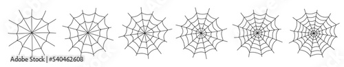 Web spider cobweb set icons, spider icon set, spiderweb halloween background isolated - stock vector