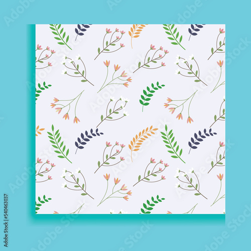 Flower pattan and graphic fashionable pattarn with a picture of bright spring pink flowers  leaves and twigs on a white background. Imitation of watercolor. Vector illustration