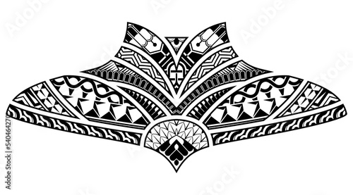 Polynesian body style tattoo ornament