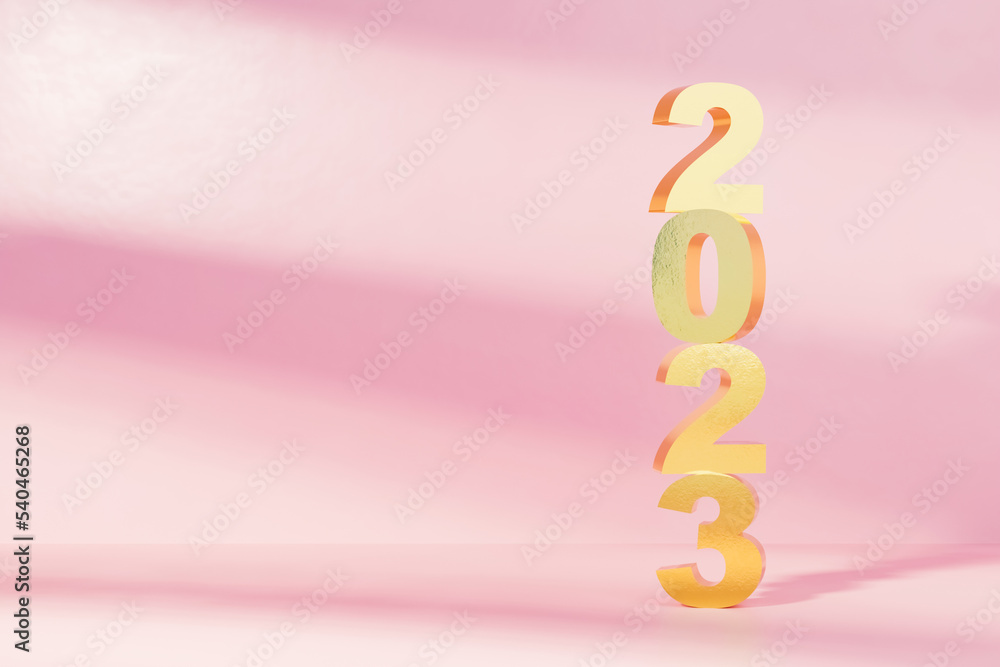 Obraz premium 2023 number on clean color abstract background. Happy new year concept.