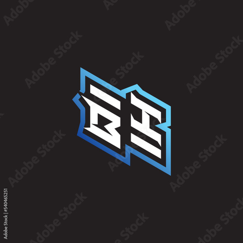 BI initial letters stock illustration gamings logo design