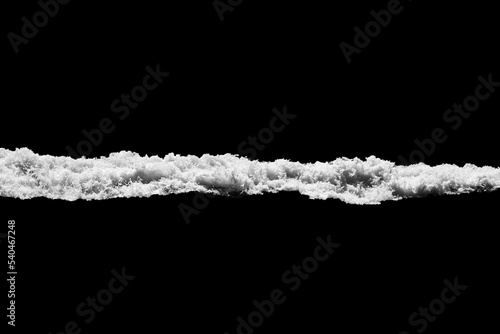 sea wave with foam isolated on black background