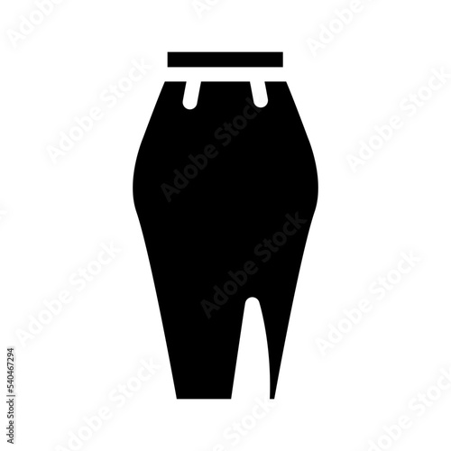 pencil skirt glyph icon vector. pencil skirt sign. isolated symbol illustration