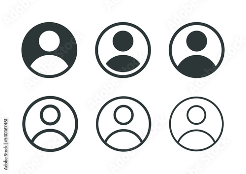 User profile login icon, account user icon sign, male person profile avatar symbol in circle