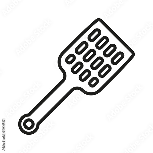 Cat litter shovel icon. Pet shovel doodle. Pictogram isolated on a white background.