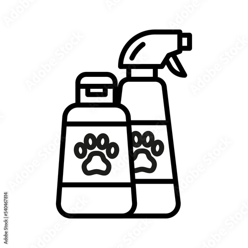 Pet shampoo icon. Pet grooming. Pictogram isolated on a white background.
